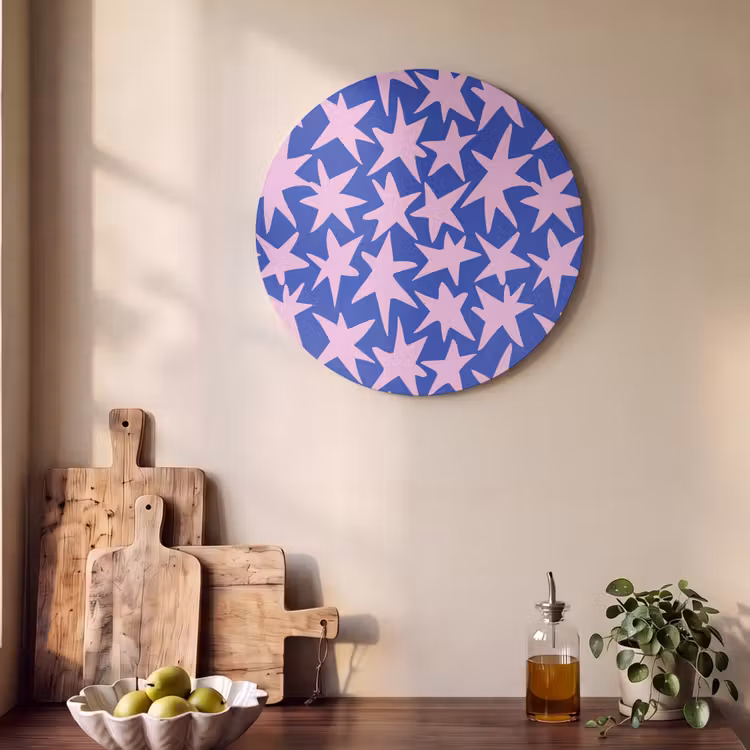 Akoestisch schilderij rond - Modern - Sterren - Blauw — 4