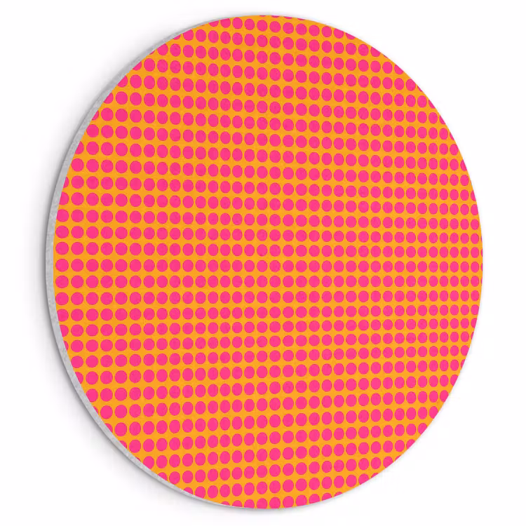 Akoestisch schilderij rond - Modern - Stippen - Oranje — 1