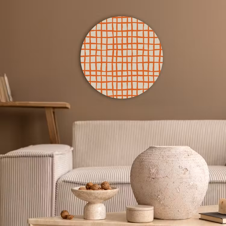 Akoestisch schilderij rond - Patroon - Lijnen - Oranje — 3