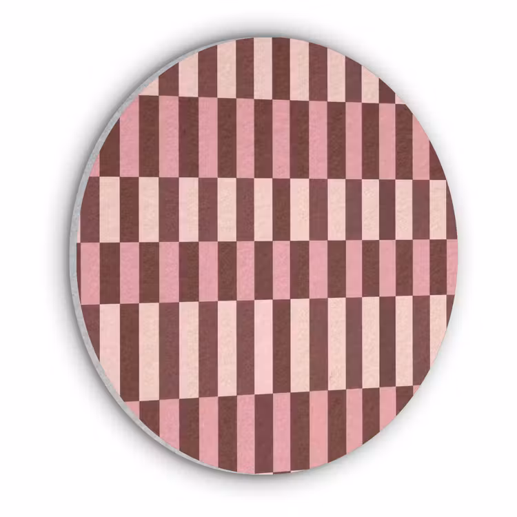 Akoestisch schilderij rond - Roze - Rood - Blokjes — 1