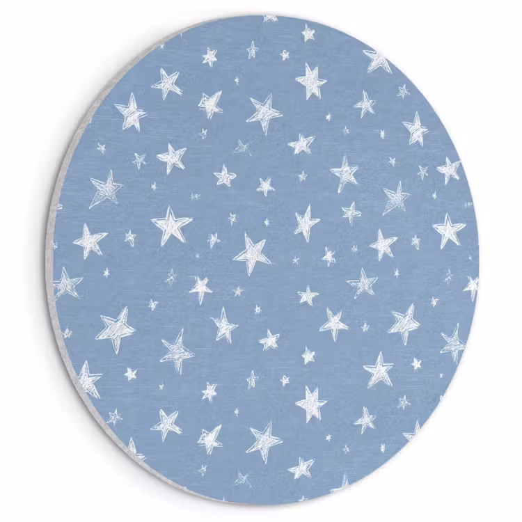 Akoestisch schilderij rond - Sterretjes - Patroon - Blauw — 1