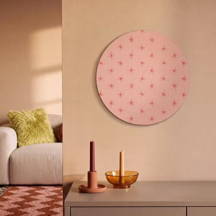 Akoestisch schilderij rond - Sterretjes - Patroon - Oranje — 3