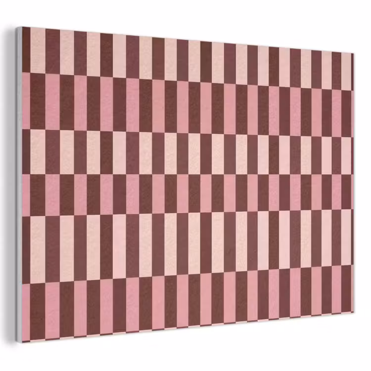 Akoestisch schilderij - Roze - Rood - Blokjes — 1