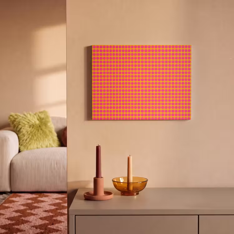 Akoestisch schilderij - Stippen - Patroon - Oranje — 2