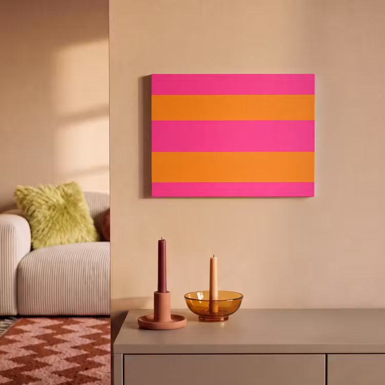 Akoestisch schilderij - Strepen - Horizontaal - Roze — 2