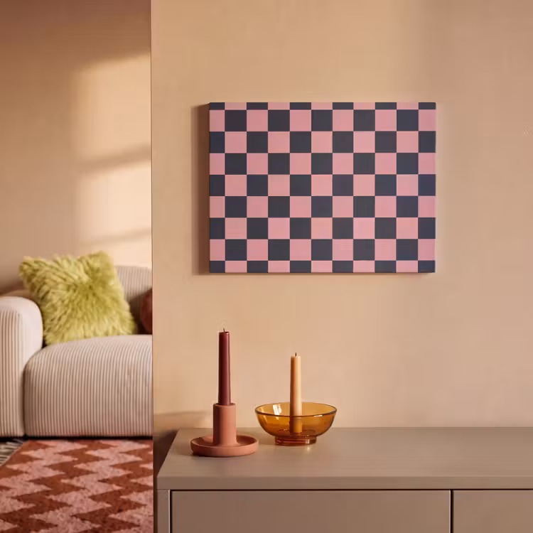 Akoestisch schilderij - Traditioneel - Patroon - Blauw - Roze — 2