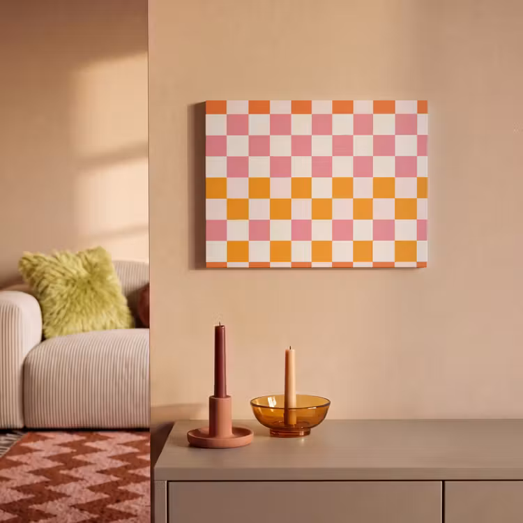 Akoestisch schilderij - Vierkant - Patroon - Oranje — 2