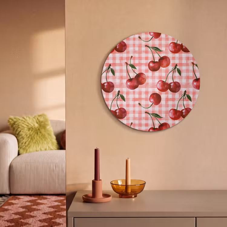Akoestisch schilderij rond - Kersen - Blokken - Rood — 3