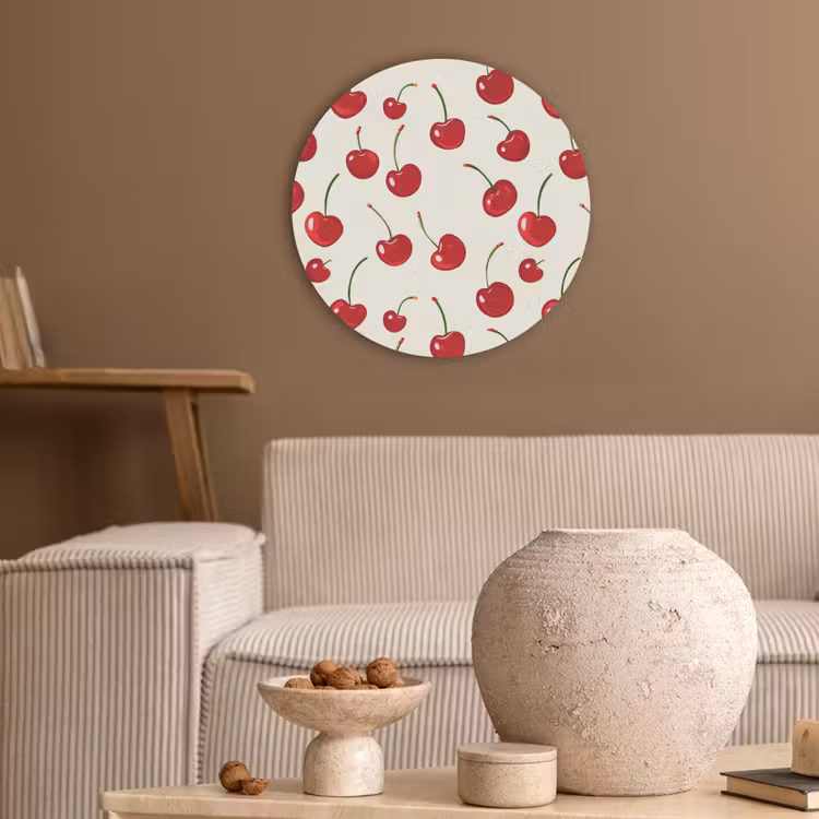 Akoestisch schilderij rond - Kersen - Minimalistisch - Rood — 3