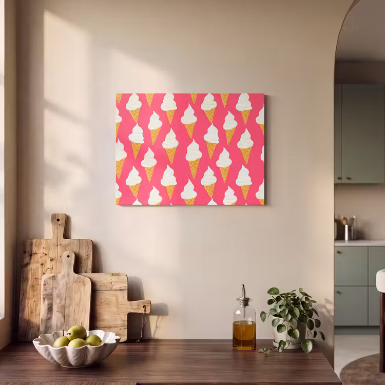 Akoestisch schilderij - Softijs - Horentje - Roze — 3