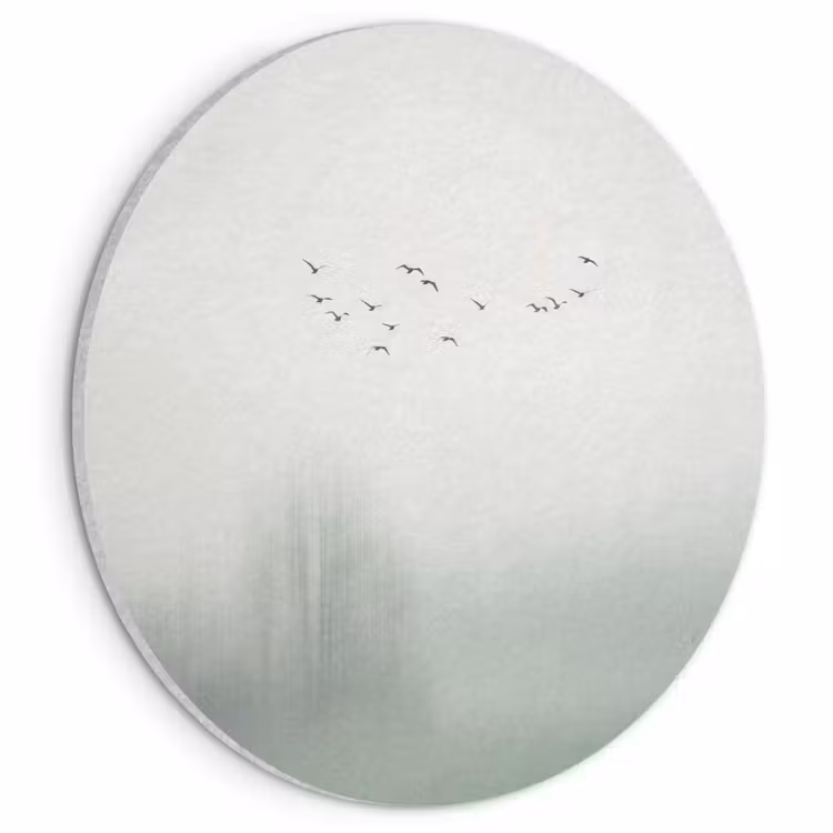Akoestisch schilderij rond - Vogel - Vlucht - Natuur - Minimalistisch — 1