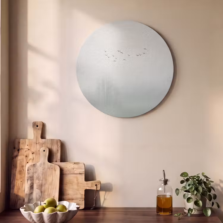 Akoestisch schilderij rond - Vogel - Vlucht - Natuur - Minimalistisch — 4