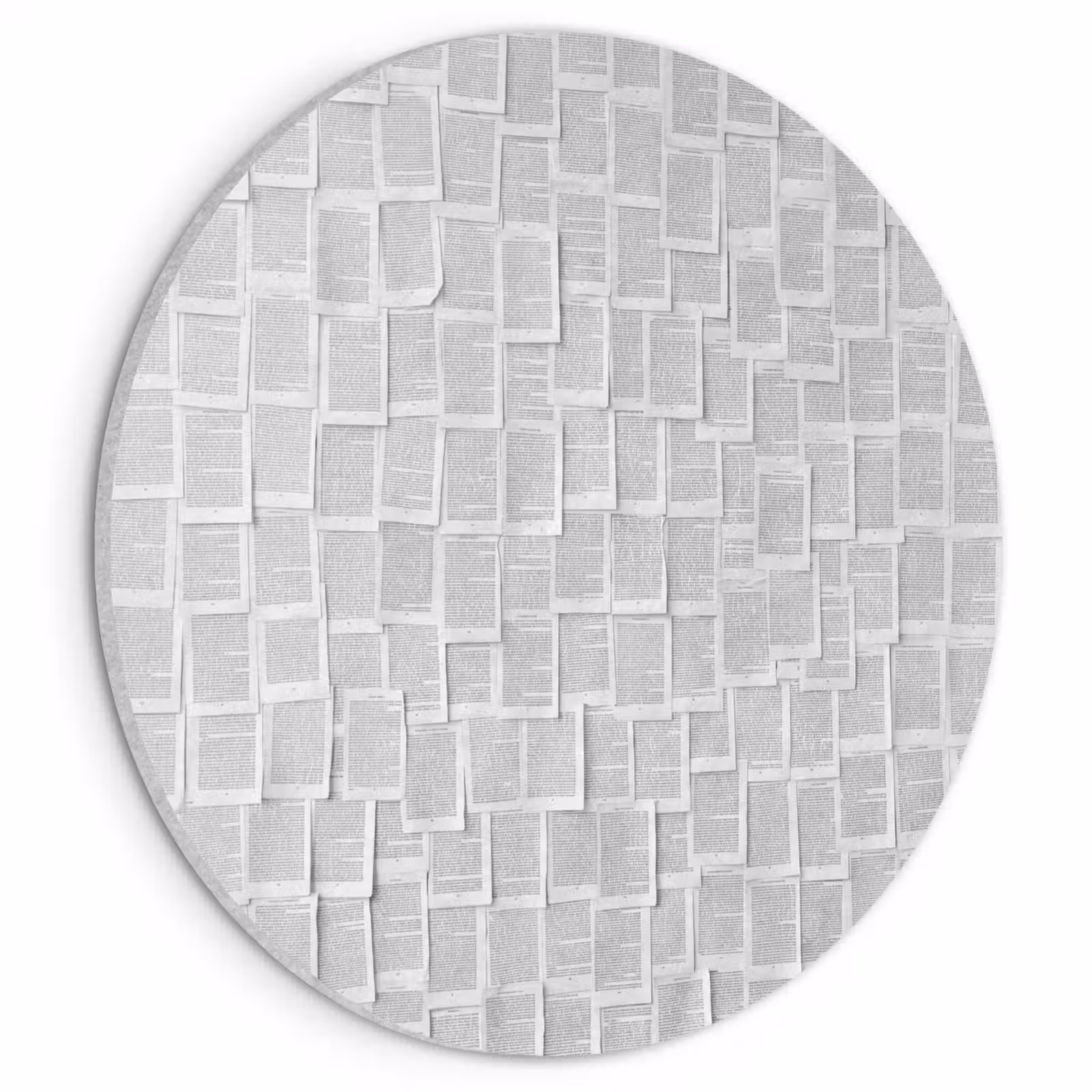 Akoestisch schilderij rond - Papier - Overlappend - Textuur - Modern - Wit — 1