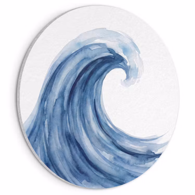 Akoestisch schilderij rond - Water - Beweging - Natuur - Modern - Blauw — 1