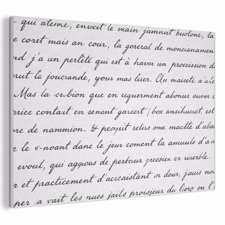 Akoestisch schilderij - Tekst - Handschrift - Klassiek - ZwartWit — 1