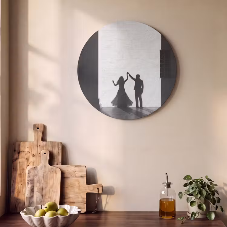 Akoestisch schilderij rond - Mensen - Schaduw - Dans - Zwart-wit - Liefde — 4