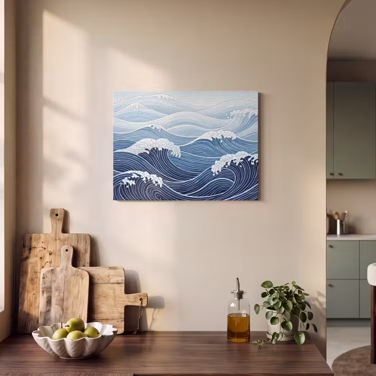 Akoestisch schilderij - Water - Mozaïek - Landschap - Modern - Blauw — 3