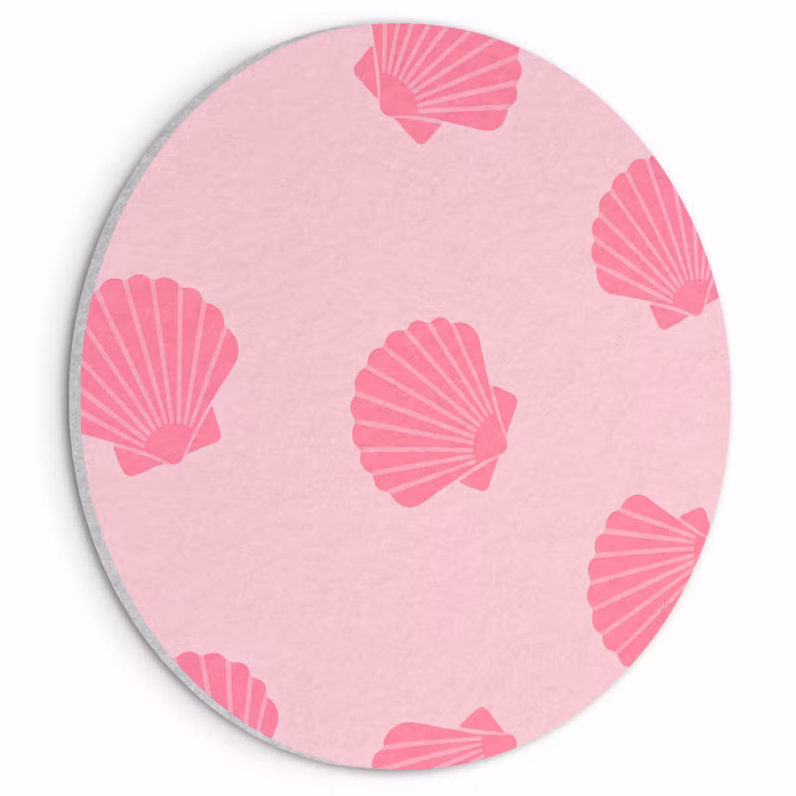 Akoestisch schilderij rond - Schelp - Patroon - Zee - Modern - Roze — 1