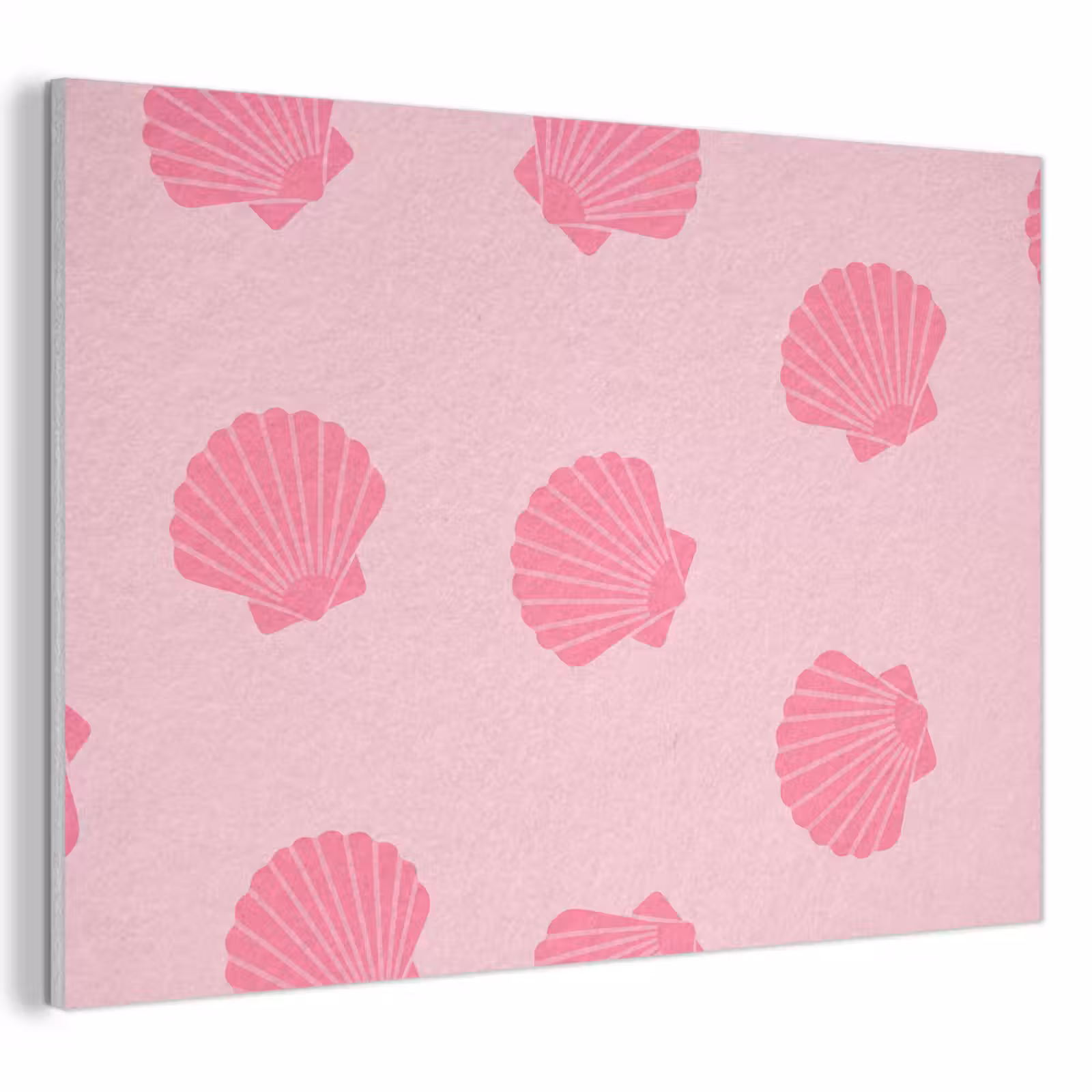 Akoestisch schilderij - Schelp - Patroon - Zee - Modern - Roze — 1