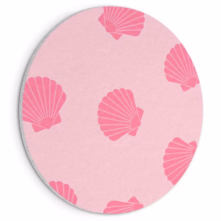 Akoestisch schilderij rond - Schelp - Patroon - Zee - Modern - Roze — 1