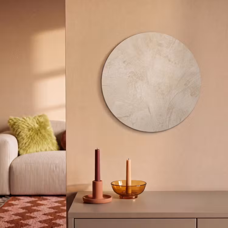 Akoestisch schilderij rond - Textuur - Patroon - Abstract - Modern - Beige — 3