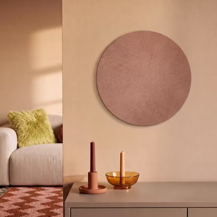 Akoestisch schilderij rond - Textuur - Roodbruin - Grof - Modern — 3