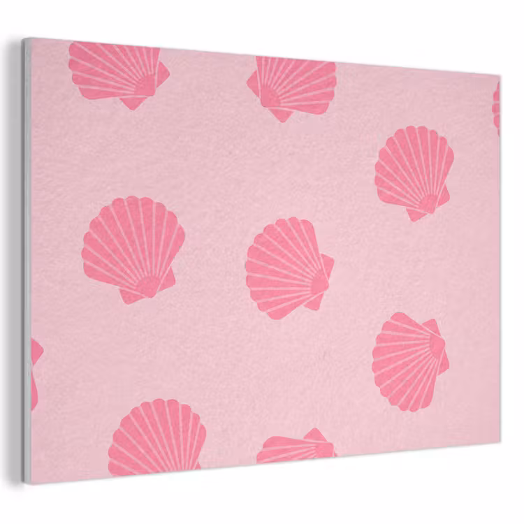 Akoestisch schilderij - Schelp - Patroon - Zee - Modern - Roze — 1