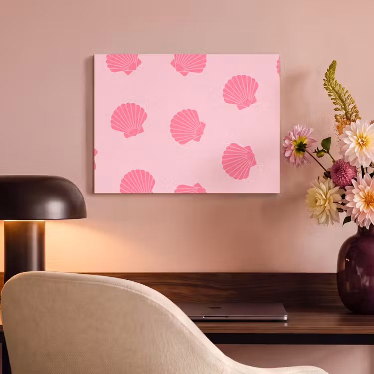 Akoestisch schilderij - Schelp - Patroon - Zee - Modern - Roze — 4