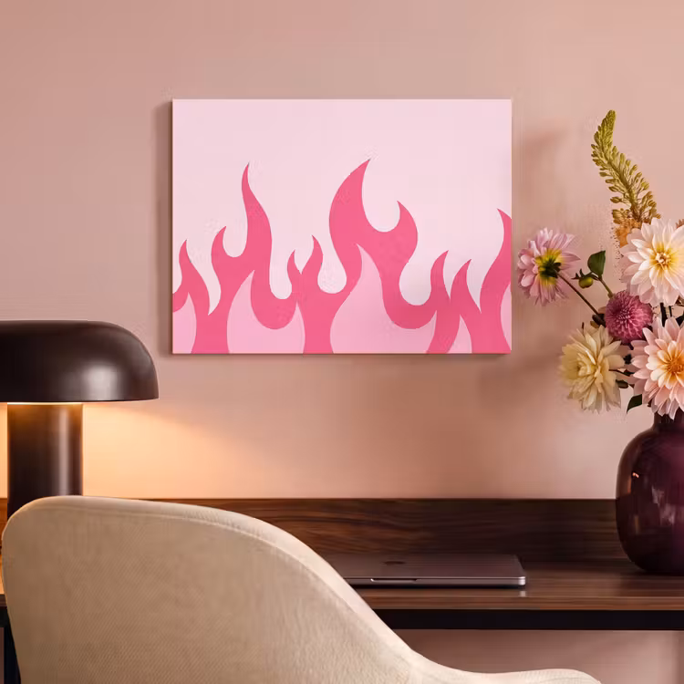 Akoestisch schilderij - Vlammen - Patroon - Abstract - Modern - Roze — 4