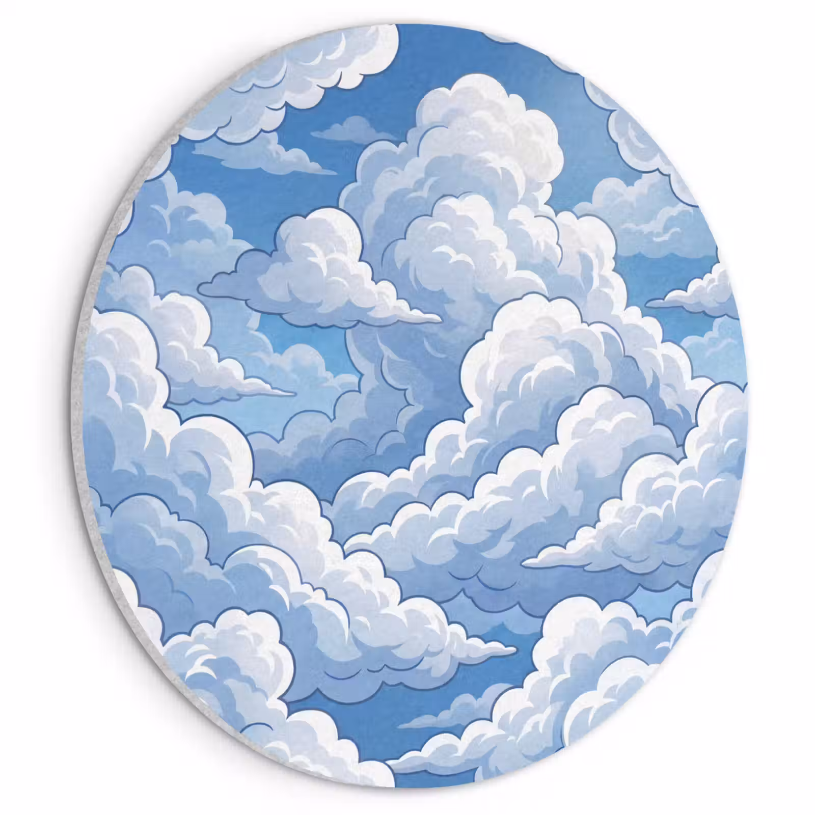Akoestisch schilderij rond - Wolken - Hemel - Abstract - Wit — 1