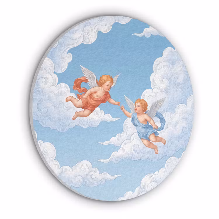 Akoestisch schilderij rond - Engel - Vliegend - Klassiek - Blauw — 1