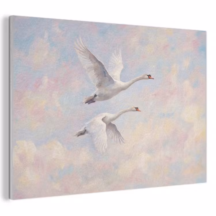 Akoestisch schilderij - Vogel - Vliegend - Lucht - Modern - Pastel — 1