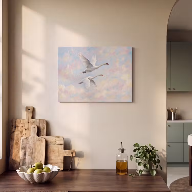 Akoestisch schilderij - Vogel - Vliegend - Lucht - Modern - Pastel — 3