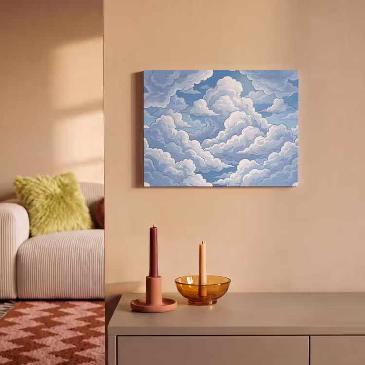 Akoestisch schilderij - Wolken - Hemel - Abstract - Wit — 2