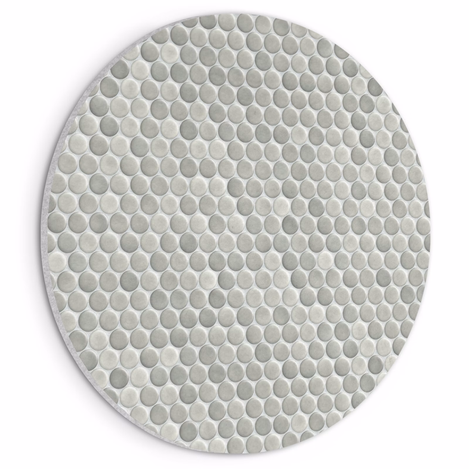 Akoestisch schilderij rond - Penny - Mozaïek - Lichtgrijs — 1