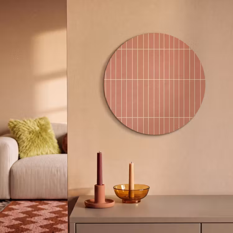 Akoestisch schilderij rond - Patroon - Tegels - Terracotta — 3