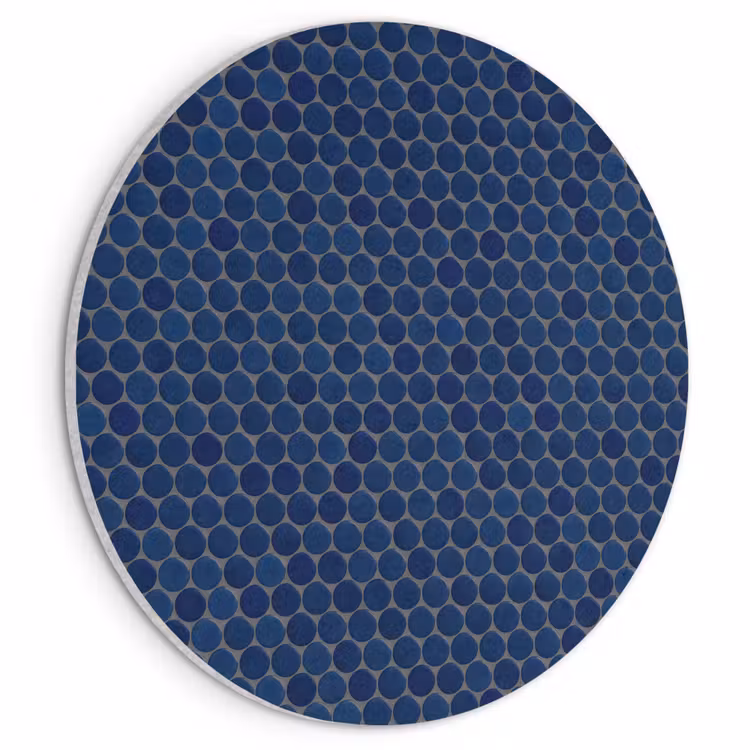 Akoestisch schilderij rond - Penny - Mozaïek - Donkerblauw — 1