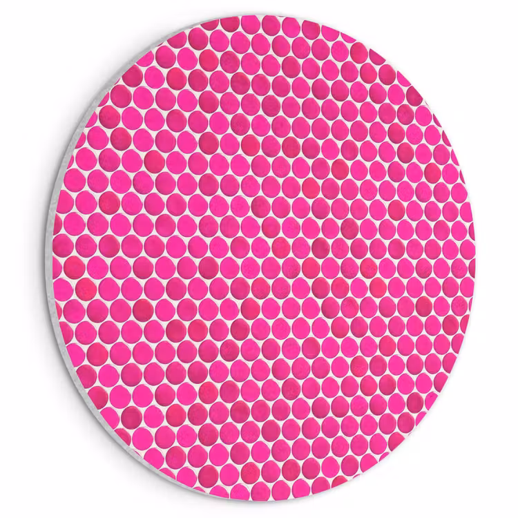 Akoestisch schilderij rond - Penny - Mozaïek - Felroze — 1