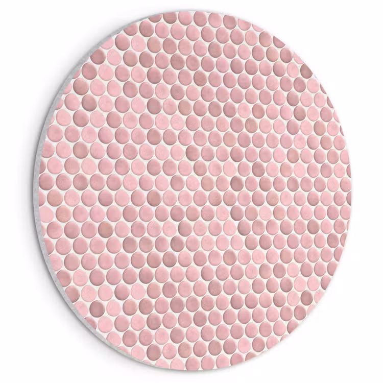 Akoestisch schilderij rond - Penny - Mozaïek - Lichtroze — 1
