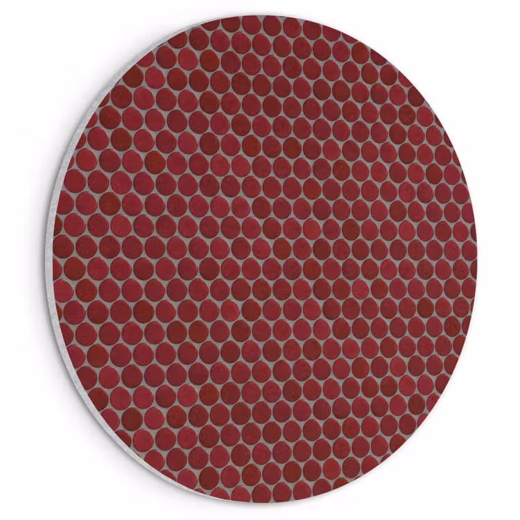 Akoestisch schilderij rond - Penny - Mozaïek - Rond - Rood — 1