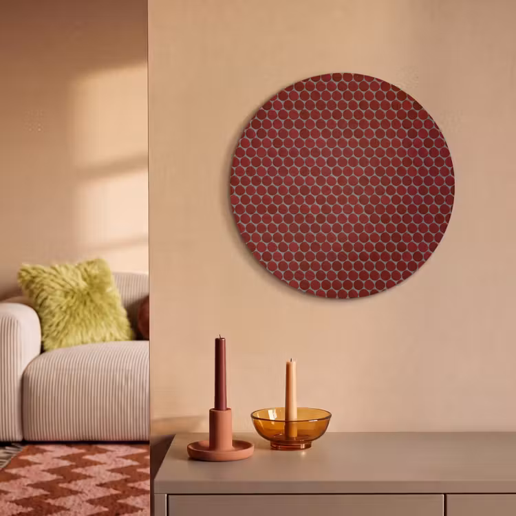 Akoestisch schilderij rond - Penny - Mozaïek - Rond - Rood — 3
