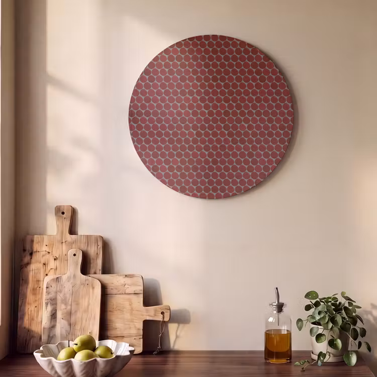 Akoestisch schilderij rond - Penny - Mozaïek - Rond - Rood — 4