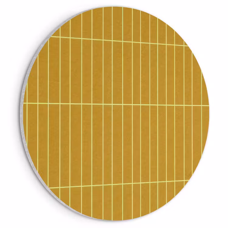 Akoestisch schilderij rond - Tegels - Verticaal - Mosterdgeel — 1