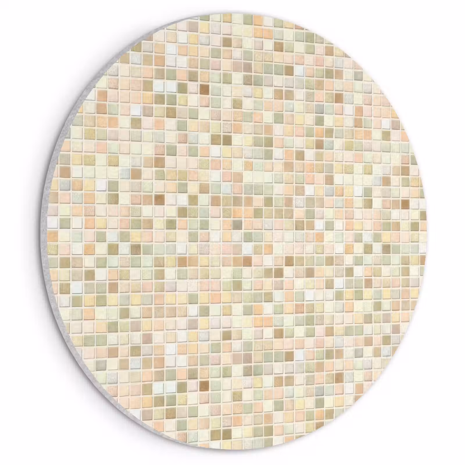 Akoestisch schilderij rond - Mozaïek - Patroon - Beige — 1