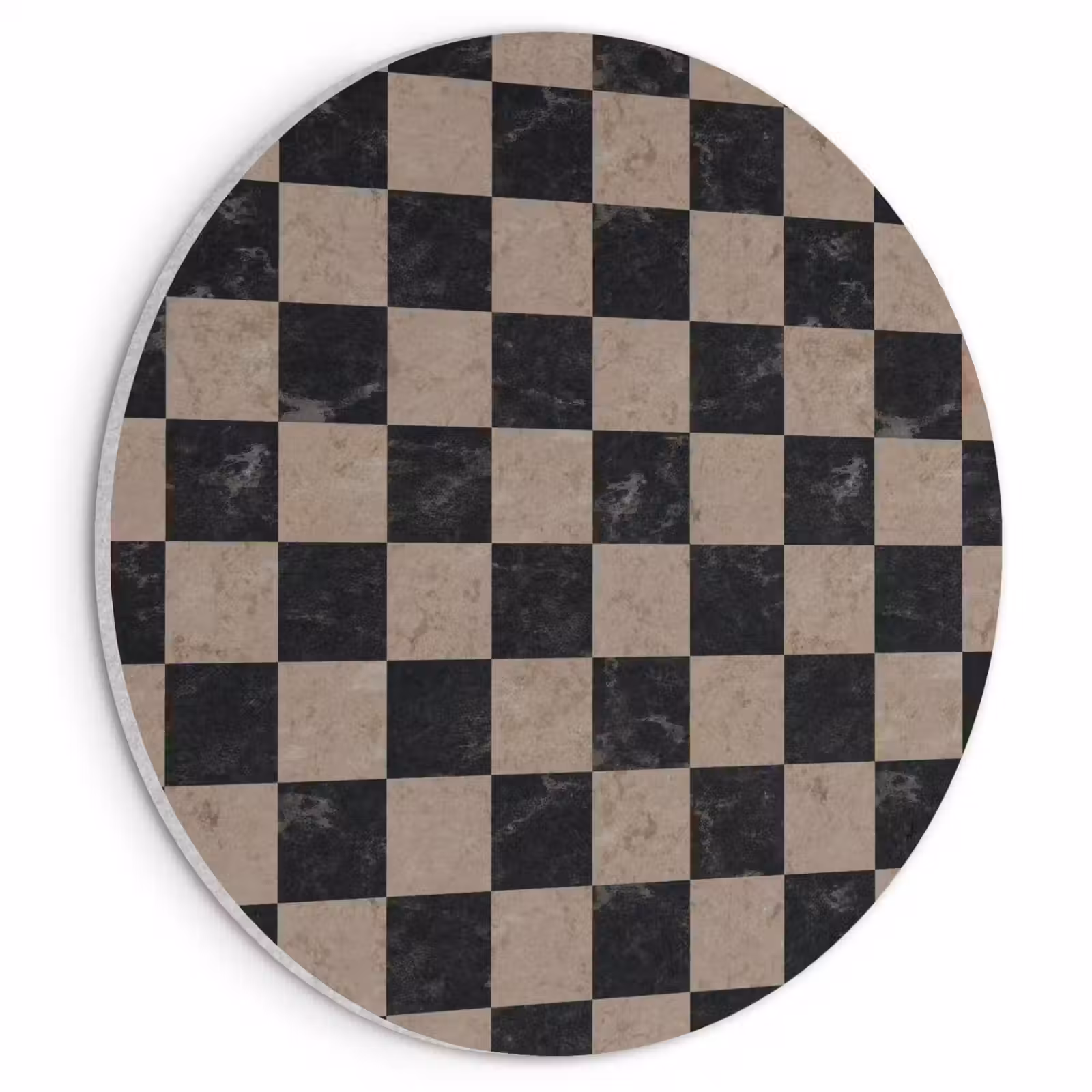 Akoestisch schilderij rond - Patroon - Dambord - Marmer — 1