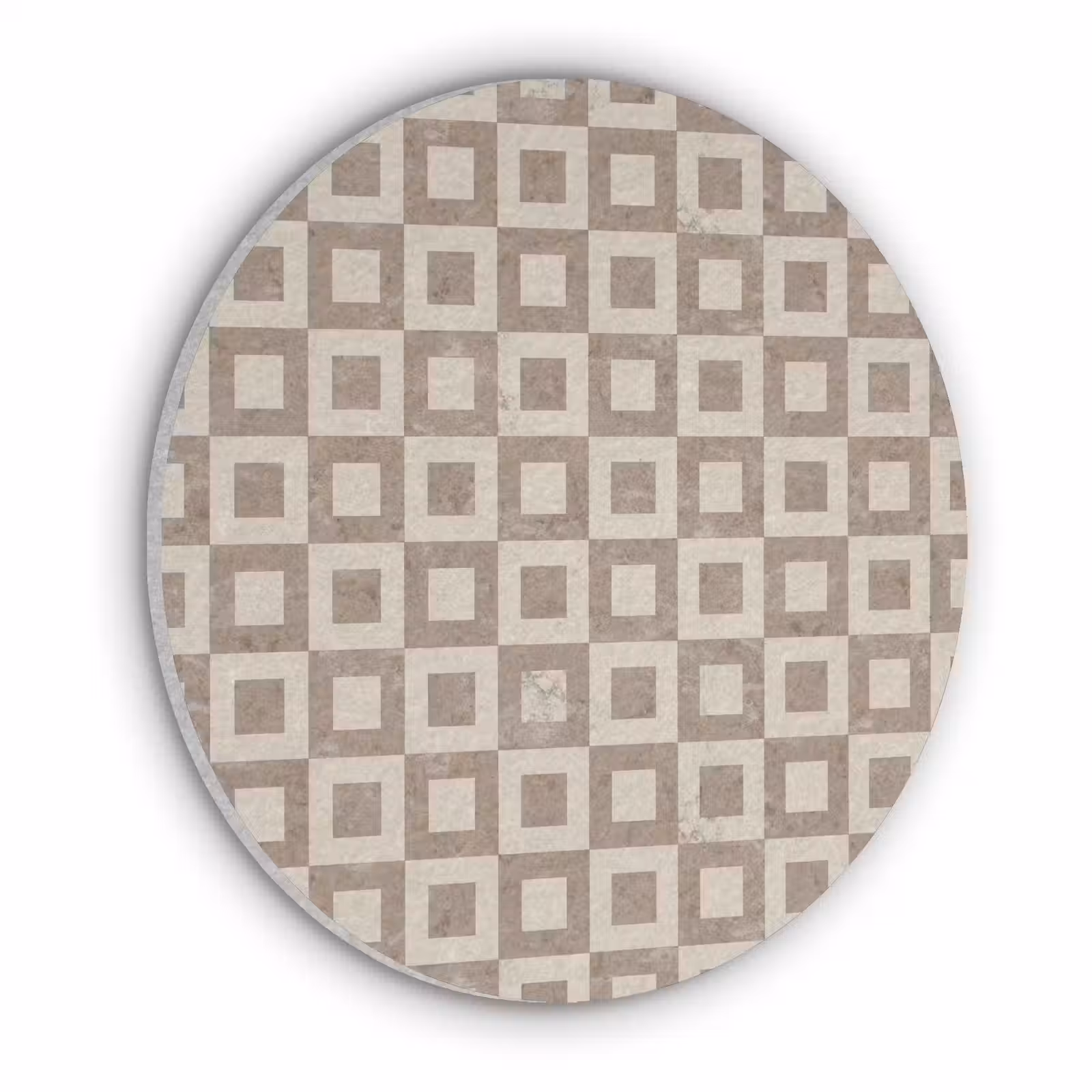 Akoestisch schilderij rond - Patroon - Marmer - Beige — 1