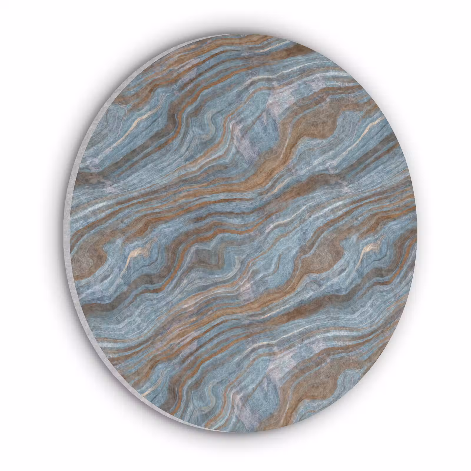 Akoestisch schilderij rond - Patroon - Steen - Blauw — 1