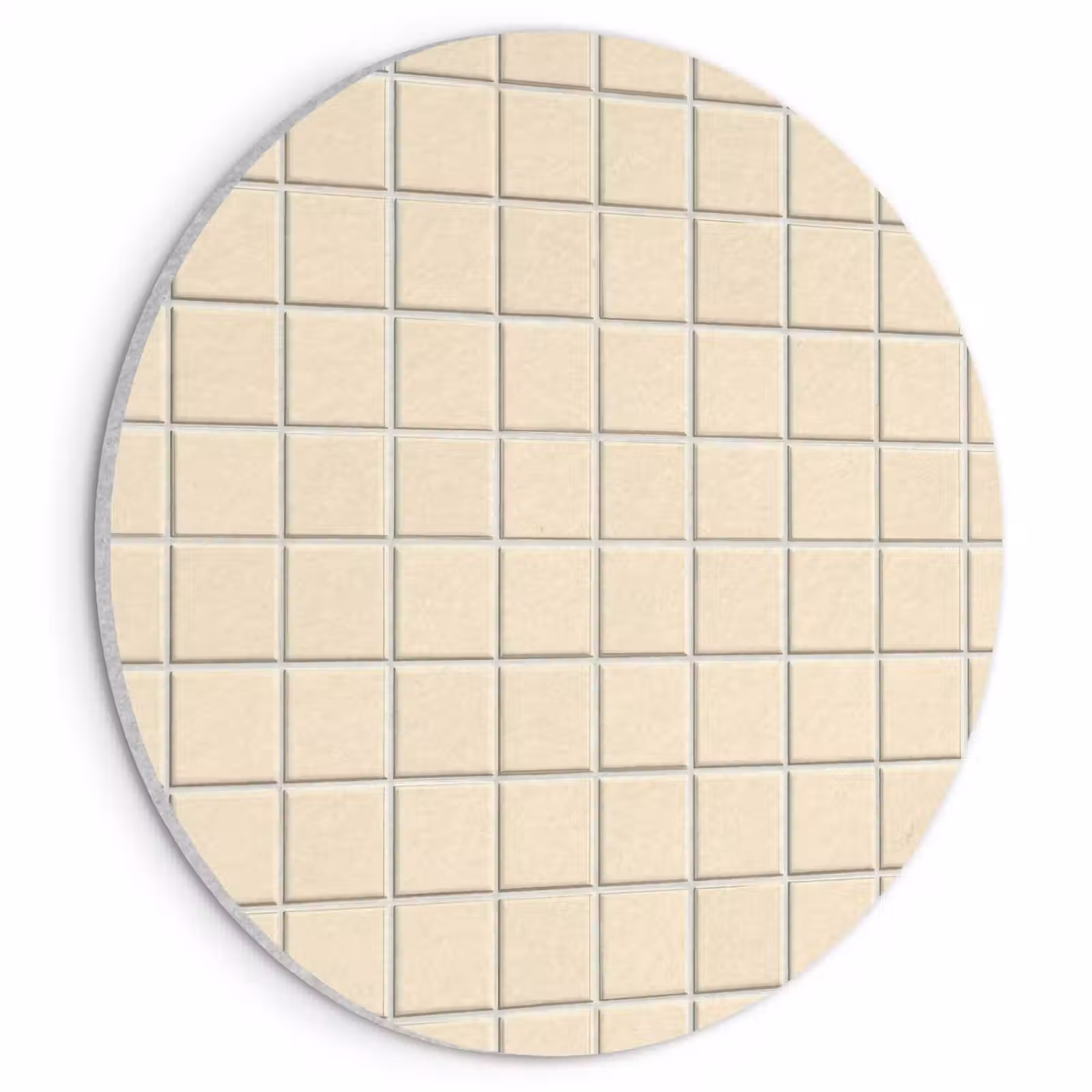 Akoestisch schilderij rond - Patroon - Tegels - Gebroken - Wit — 1