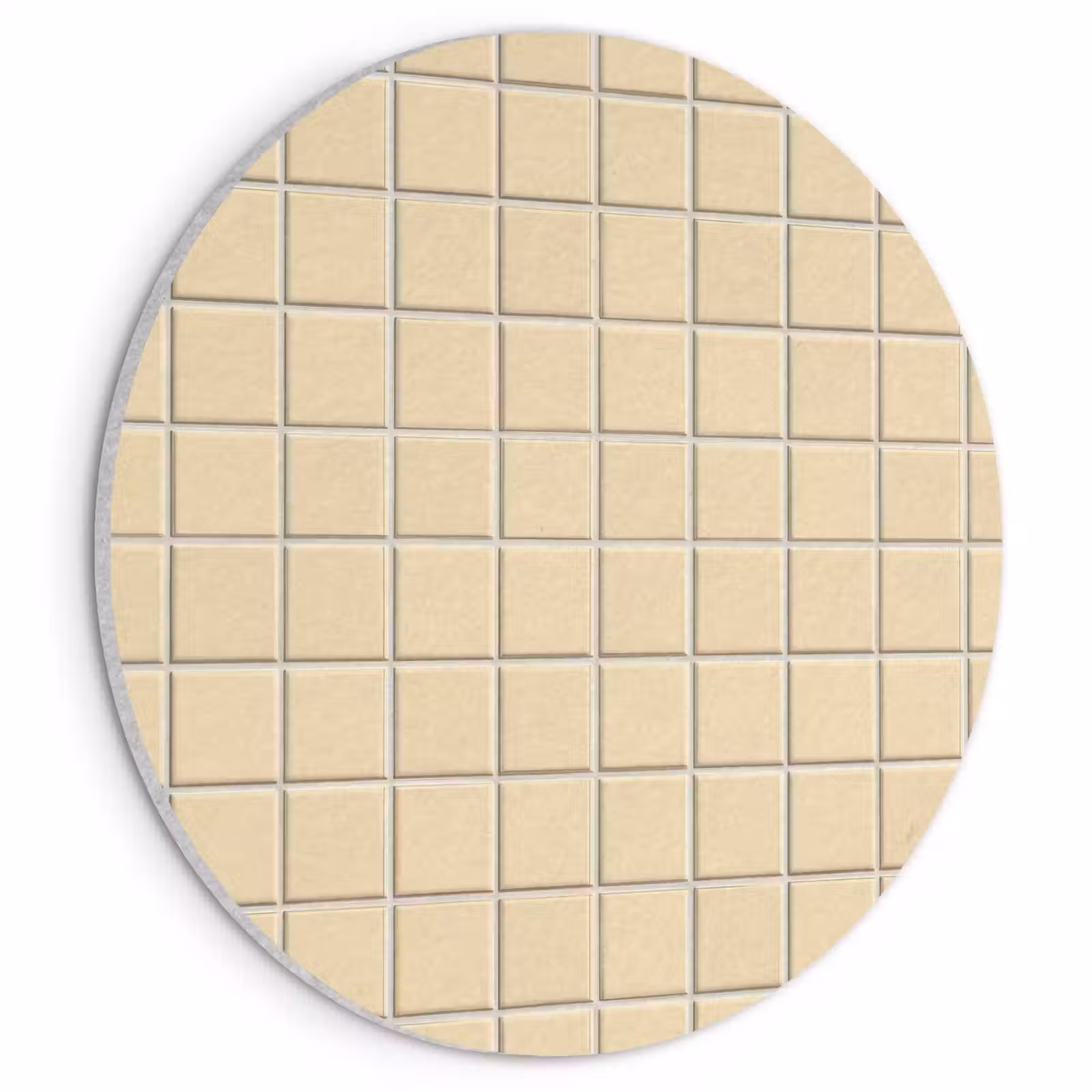 Akoestisch schilderij rond - Tegels - Patroon - Crème — 1