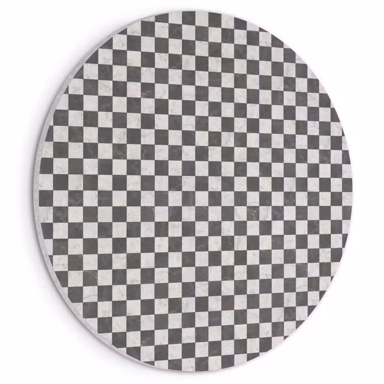 Akoestisch schilderij rond - Marmer - Patroon - Grijs — 1